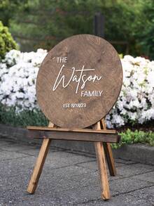 Customized Wooden Wedding Sign-In Board, Personalized Wedding Guest Book, Wedding Message Board, Wedding Welcome Sign, Suitable For Wedding Entrance - Multicolor - View 5