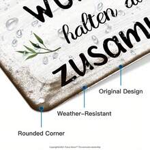 1pc German "Family Is Like A Tree" Vintage Metal Sign Retro Family Tree Inspirational Wall Decor For Home Living Room Gift. Waterproof And Easy To Hang.Ideal For Indoor And Outdoor Wall Art Decoration, It Can Be Used For Wall Decor, Room Decor, Bedroom Decor, Dining Room Decor, Bar Decor, Cafe Decor, School Decor, Library Decor, Entrance Decor, Garage Decor, Home Decor, Office Wall Decor, Farmhouse Decor, Porch Decor, Garden Decor And Shop Decor.It Is The Perfect Gift For Birthdays, Anniversaries, Valentine's Day, Mother's Day, Father's Day, New Year And Other Occasions.It Is An Ideal Personalized Gift For Her, Him, Family, Boyfriend, Girlfriend, Father, Mother, Lover, Daughter, Son, Grandfather, Grandmother And Friends – A Perfect Metal Sign Gift.Dimensions: 18*8 Inches - 1PC - 查看 6