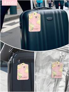 Ayotu Customized Airplane Map Pattern Luggage Tag (Can Be Customized With Name And Text), Travel Cruise Luggage Label, Backpack, Handbag And Schoolbag Label, Personalized Card Holder, Business ID Travel Tag, Essential For Group Travel, Activities And Company Trips, Creative Valentine's Day, Birthday And Holiday Gift - Multicolor - View 2
