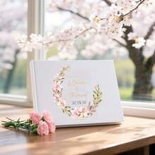 个性化婚礼宾客签名册，横版婚礼签名册（含字母姓名），精装婚礼宾客签名册，婚礼宾客签名册，定制婚礼宾客签名册，婚礼纪念册，婚礼剪贴簿，婚礼纪念册，36页婚礼小册子，单面定制婚礼小册子，封面定制婚礼小册子，个性化宾客登记册，定制婚礼宾客登记册，婚宴相册，订婚相册，周年纪念相册，婚礼礼物相册 - 白色 - 查看 4