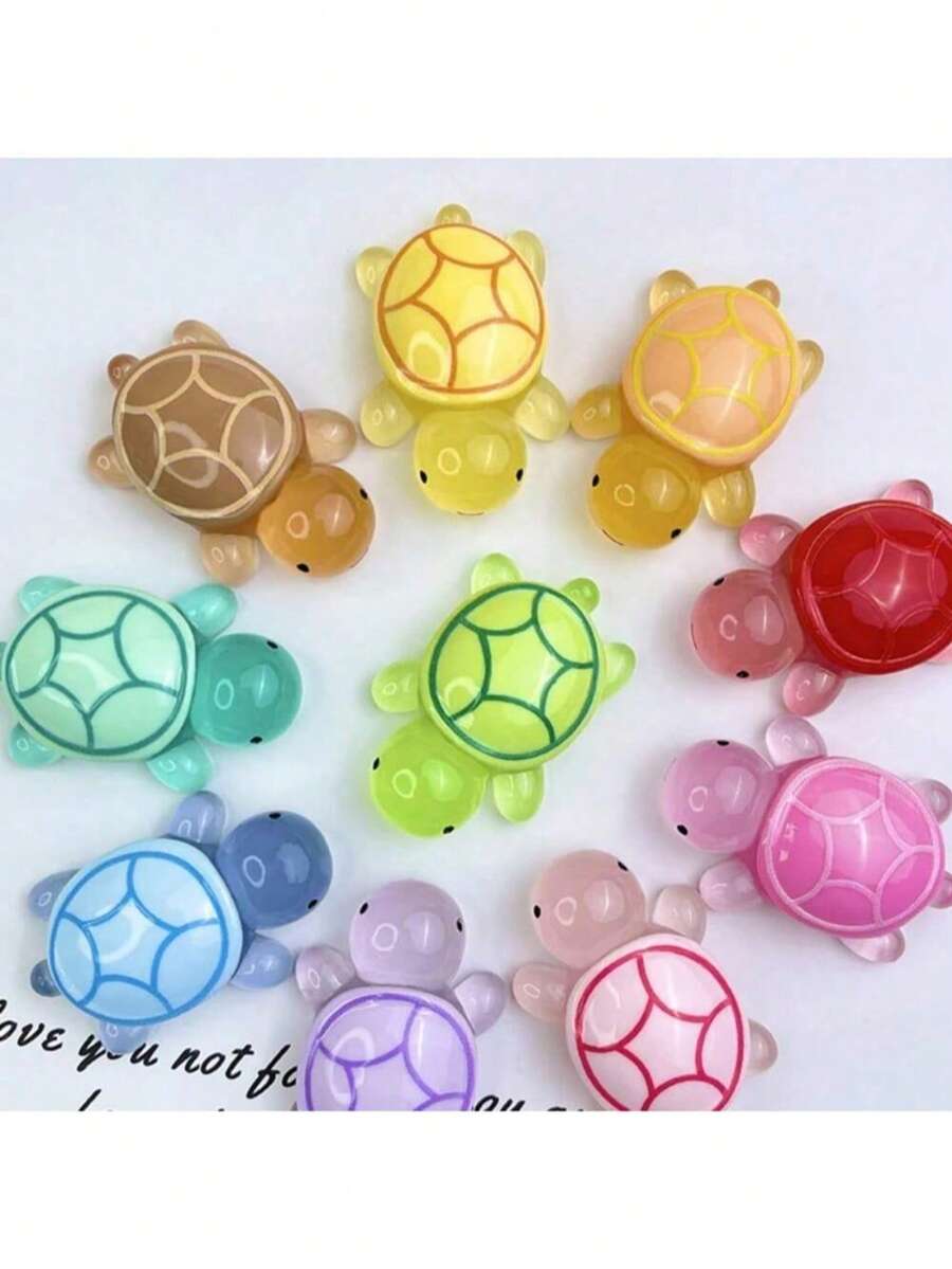 10/15/20/25/30/40 件夜灯迷你海龟装饰 - 可爱的树脂海龟装饰、海洋派对礼物和花园风景 DIY 手工艺品（多色）派对礼物和装饰的理想选择