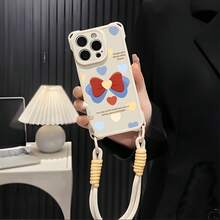 Funda para teléfono (1 unidad): Funda para móvil 16 con cordón. Nueva funda protectora de cuatro esquinas para 16 Pro Max, 15 Pro y 2025. Funda protectora avanzada de silicona suave para teléfono móvil 14Plus, integral y anticaídas - Blanco - Ver 2