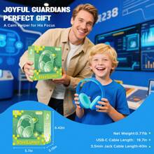 Qearfun Słuchawki z redukcją szumów dla dzieci, słuchawki bezprzewodowe, Bluetooth 5.3, głośność 74/85/94 dB, prawdziwa bateria 40H, szybkie ładowanie przez USB typu C, wbudowany mikrofon do szkolnego samolotu, różowo-niebieskie