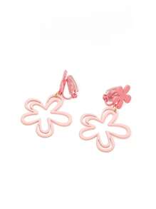 1 Pair Pink Flower Shaped Earrings, Sweet And Cute Design, Perfect For Casual Daily Wear, An Ideal Gift For Those Who Prefer Cute And Sweet Style