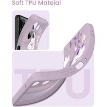 For  Moto G Power 5G 2025 Case With 2X Tempered Glass Screen Protectors  Women Florals Liquid Silicone Phone Case Shockproof AntiScratch Soft Protection Case Purple