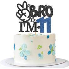 1pc I'm 8 9 10 11 12 13 14 15 16 Cake Topper - Boy 8th 9th 10th 11th 12th 13th 14th 15th 16th Birthday Cake Supplies Big Brother Birthday Party Decoration