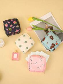 1 pièce Sac de rangement portable pour serviettes hygiéniques, sac en tissu Oxford à fermeture éclair pour tampons, sac de rangement multifonction élégant et pratique pour les voyages - parfait pour les articles de toilette, les serviettes hygiéniques, le sac à rouge à lèvres, le porte-monnaie, le sac de rangement portable, le sac de toilette pour les filles, les femmes et les adolescentes, fournitures scolaires et de bureau, cadeau de Noël, ambiance bohème