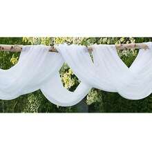 Party Decoration Mesh Tulle Drapes Backdrop Fabric Wedding Curtain Anti-Wrinkle Draping Curtain Cloth For Festive Scene Decoration - White - View 3