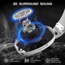 ATTACK SHARK L80 Ultra-Light Over-Ear Wireless Gaming Headset With 2.4GHz USB-C&A/Bluetooth 5.3/3.5mm P2 Cable, Detachable Microphone, Stereo Sound, 600mAh Battery For PC/Switch/Windows - 白色 - 查看 5