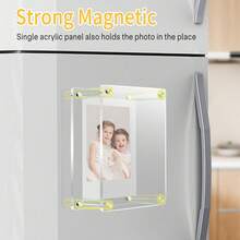 6pcs/Pack Acrylic Magnetic Photo Frames, Suitable For Refrigerator, Clear Photo Frame, Fits Mini Instant Photos, 2.36 X 3.54 Inch Wallet-Sized Refrigerator Magnetic Frames - Multicolor - View 7