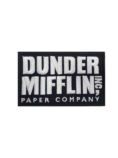 1 st NBC The Office Dunder Mifflin Paper Company Box Logo Broderad Stryk-på-lapp