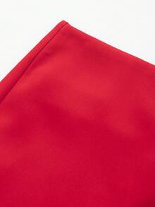 Quần short và váy ngắn nữ thời trang thường ngày, kiểu dáng bất đối xứng, tối giản và sành điệu cho mùa hè. - Đỏ - Xem 3