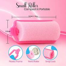 10 件粉色泡沫海绵卷发器 - 柔软、有弹性的睡眠卷发器，适合女士和女孩 - 便携式造型工具，适合所有发质、卷发器、返校、旅行度假必备品、女士发饰