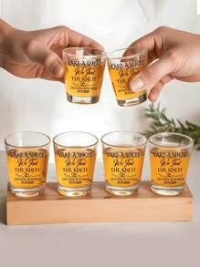 1/2pcs Custom Wedding Shot Glasses, Custom Tumbler Glass, Custom 45mL Glasses, Custom Glassware, Personalized Shot Glasses, Custom Gift, Personalized Glassware, Personalized Tumbler, Unique Wedding Favors For Guests, Bulk Wedding Party, Take A Shot We Tied The Knot, Gift For Wedding, Ideal For Anniversaries, Wedding