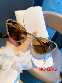 1 副金属猫眼时尚眼镜，带手工水晶星星，男女皆宜，Y2K 复古风格，适合婚礼、海滩派对、舞会、户外活动、音乐节猫眼形墨镜