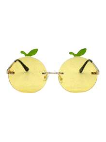 decorativas con forma de naranja, diseño de fruta, con accesorios de metal, adecuadas para mujeres con forma asimétrica