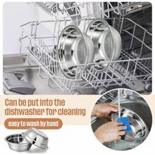 CRUTNuanchu 15 Pcs Pets Bowl Bulk Stainless Steel Dog And Bowls Metal Small Puppy Raised Food And Water Dish Cage(15 Oz) - 33.8盎司 - 查看 3