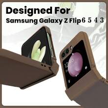 keshengtai 1 Ốp lưng điện thoại màu kẹo bản lề toàn diện tương thích với Samsung Galaxy Z Flip7, 7FE, 6, 5, 4, 3, 5G Chống nước, chống sốc, chống rơi, chống trầy xước - Cà phê - Xem 6