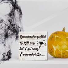 1 PIEZA Adorno decorativo cuadrado de PVC con diseño de calabaza espeluznante y feliz Halloween, decoración aterradora para fiesta, sala de estar, estantería, decoración de Halloween, decoración de calabaza, decoración de murciélago, decoración de bandeja para chimenea