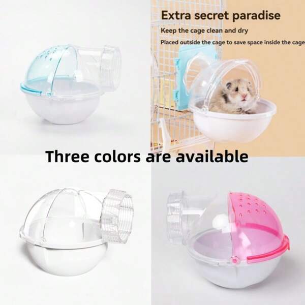 2 piezas Baño para hámster + Módulo de modificación - Caja de baño de arena grande y transparente con tapa abatible y baño para hámster