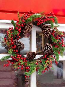 10 件/5 件/1 件-人造红色浆果摘山楂、红色浆果树枝人造泡沫冬青浆果花水果圣诞树装饰品节日 DIY 工艺品圣诞饰品婚礼家居装饰节日装饰丝绸插花、花束雄蕊植物 DIY 花环圣诞派对家居装饰