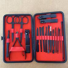 24合1美甲指甲钳修脚套装不锈钢美甲脚趾甲工具专业美容套装指甲护理工具带豪华旅行盒男女美容工具