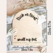 1 szt. spersonalizowanych drewnianych dekoracji na Halloween, nie ma potrzeby, aby cukier sprawiał kłopoty, wesołego Halloween, drewniane dekoracje na biurko, ekspozycja na biurko, prezenty dla dzieci, pamiątkowe prezenty na Halloween. Nasz mały diabełek, wesołego Halloween, kukiełka na biurko z dynią, nietoperzem i wzorami kapelusza, prezent dla dzieci, ekspozycja na biurko, pamiątkowy prezent na Halloween.