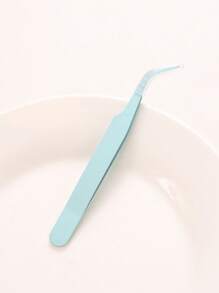 1pc Colored Pointed Tip Tweezer, Macaroon Pink Color Eyelash Crafting Hand Account Stainless Steel Tweezer