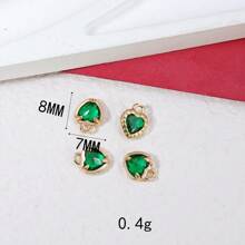 1 pieza/4 piezas/6 piezas Colgante con borde en forma de corazón y circonita, Colgante con dije colorido para pulsera DIY, collar, decoración de joyería