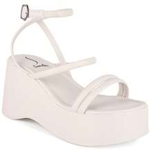 Somileve Platform Sandal With Straps For Women, Comfortable, Buckle Closure - White - View 2