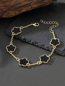 1 pieza Pulsera de hombre con colgante clásico de trébol de cuatro hojas - flor de la suerte - Ver 11