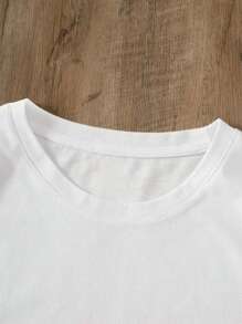 Nuovo completo estivo a tre pezzi, stile casual da strada, t-shirt oversize in cotone con scollo tondo e maniche corte, stampa floreale, top bianco