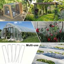 50pcs U-Shaped Garden Stakes, Heavy Duty Metal Landscape Fabric Ties, For Securing Barriers, Ground Covers, Fences And Artificial Turf - Ideal For Gardening And Landscaping Projects!