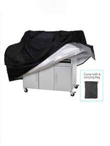 烧烤罩户外防尘防水韦伯重型烧烤罩防雨户外烧烤罩圆形 - 黑色 - 查看 12