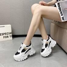 Women's Chunky Sneakers, 2025 New Arrivals Fashionable, Thick Sole Platform Sneakers, Casual & Comfortable Breathable Autumn Footwear