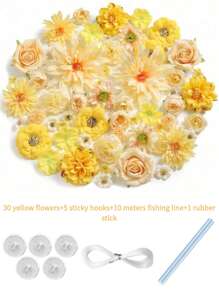1pc Monochrome Series Floating Artificial Flowers Curtain, Creative Photography Prop, Indoor Outdoor Floral Decor, Plastic Fake Flower Petals Waterfall, Romantic Wedding Backdrop, 3-10cm Random Size, Decoration Material Pack