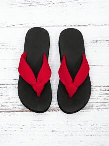 Women's Fashion Flat Sandals, Cute Shoes, European And American Style Beach Slippers, Summer Shoes, Spring Shoes, Suitable For Hawaii Beach Travel, Party, Red And Black Ladies Flip-Flops, Lightweight, Comfortable, Breathable, Shock-Absorbing, Practical Indoor Home Slippers