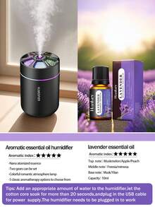Máy tạo ẩm ô tô nhỏ gọn 180ml, máy tạo ẩm phun sương siêu âm, hoạt động êm ái, 2 chế độ hoạt động, tự động tắt, đèn ngủ, tùy chọn đen trắng, 5 mùi hương tinh dầu, hiệu suất đáng tin cậy, thích hợp cho phòng ngủ, ô tô, cây cảnh, văn phòng, dễ vệ sinh, máy khuếch tán tinh dầu. - Nhiều màu - Xem 15