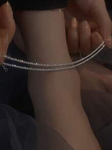 2/3pcs Silver Anklets For Women, Fashionable Minimalist Foot Jewelry, Perfect Gift For Mom/Girlfriend