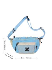 时尚休闲简约腰包，适合大学生 - 藍色 - 查看 9