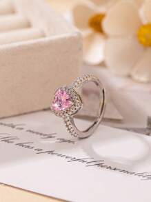 1 szt. Elegancki minimalistyczny pierścień miedziany w kształcie serca, idealny prezent dla bliskich i przyjaciół