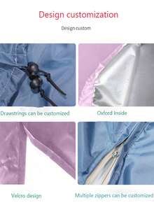 烧烤罩户外防尘防水韦伯重型烧烤罩防雨户外烧烤罩圆形 - 黑色 - 查看 7