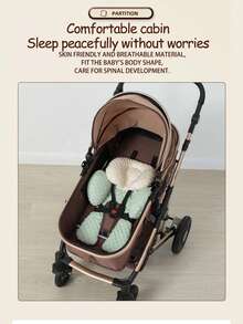 1 pieza Almohadilla para cochecito de bebé, cojín de asiento con lunares de felpa para todas las estaciones, accesorio para cochecito, ayuda para caminar y colchoneta para dormir para el carrito de bebé - Multicolor - Ver 8