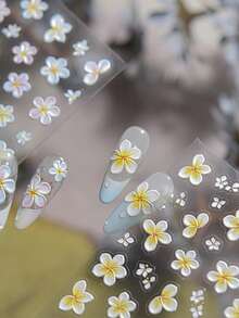 Beautizon Nailartlab 1张3D立体花卉美甲贴纸，DIY Y2K风格节日美甲装饰5D浮雕贴纸美甲贴 - 彩色 - 查看 5
