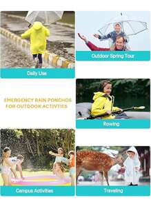 Kinderregenjas voor jongens en meisjes, 5 kleuren kinderregenjassen, poncho, waterdichte jas, regenjassen voor kinderen, pretpark, wandelen, kamperen, reizen, schoolactiviteiten, regenjassen