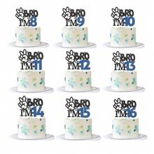 1pc I'm 8 9 10 11 12 13 14 15 16 Cake Topper - Boy 8th 9th 10th 11th 12th 13th 14th 15th 16th Birthday Cake Supplies Big Brother Birthday Party Decoration