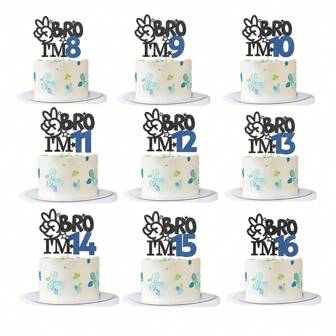 1 件 8 9 10 11 12 13 14 15 16 岁蛋糕装饰 - 男孩 8 岁 9 岁 10 岁 11 岁 12 岁 13 岁 14 岁 15 岁 16 岁生日蛋糕用品哥哥生日派对装饰
