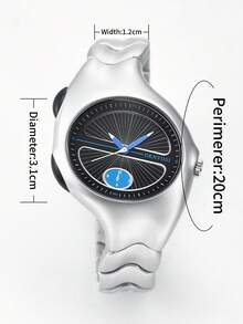 Y2K 男士不对称复古时尚石英表，独特的小众扭曲设计适合日常生活和节日礼物