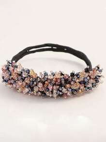 1pc Girls Hair Accessory, Pearl & Crystal Decor Hair Claw Clip For Bun, Updo Style Hairstyle Tool