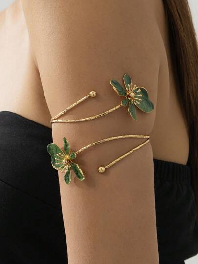 1 pieza Pulsera colgante con diseño floral, elegante y de moda para mujeres, adecuado para vacaciones